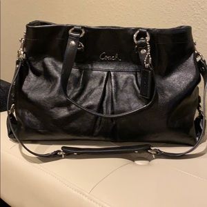 Coach Ashley Black Leather Carryall Bag 15513